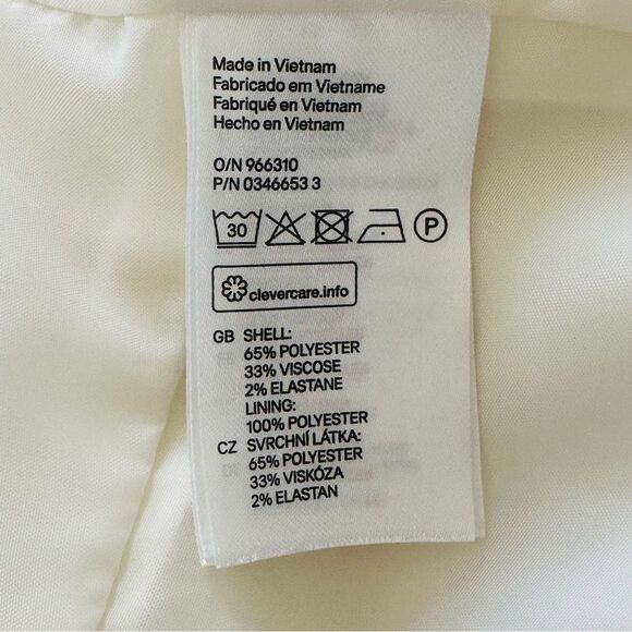 H&M Chic Women's SZ 10 Blazer Jacket Front Faux Pockets Lined Open Style Stretch - Picture 12 of 14